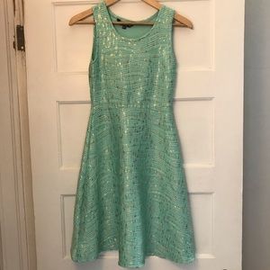 Christian Siriano Sm textured mint skater dress